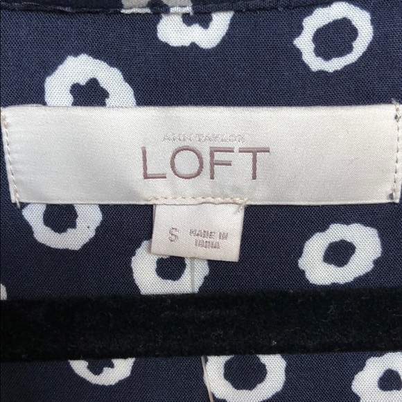LOFT NWT Navy/White Adjustable Sleeve Dress Size S - Picture 2 of 6